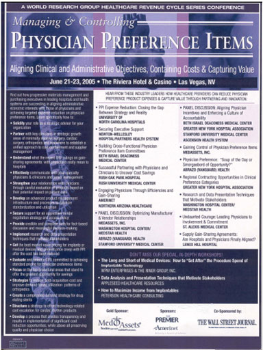 Workshop on physician preference items